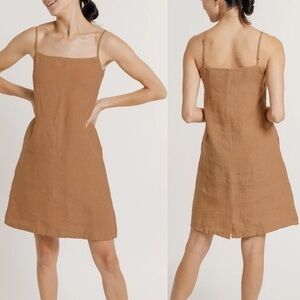 Laude The Label NWT Linen Sleeveless Mini Dress Terra S